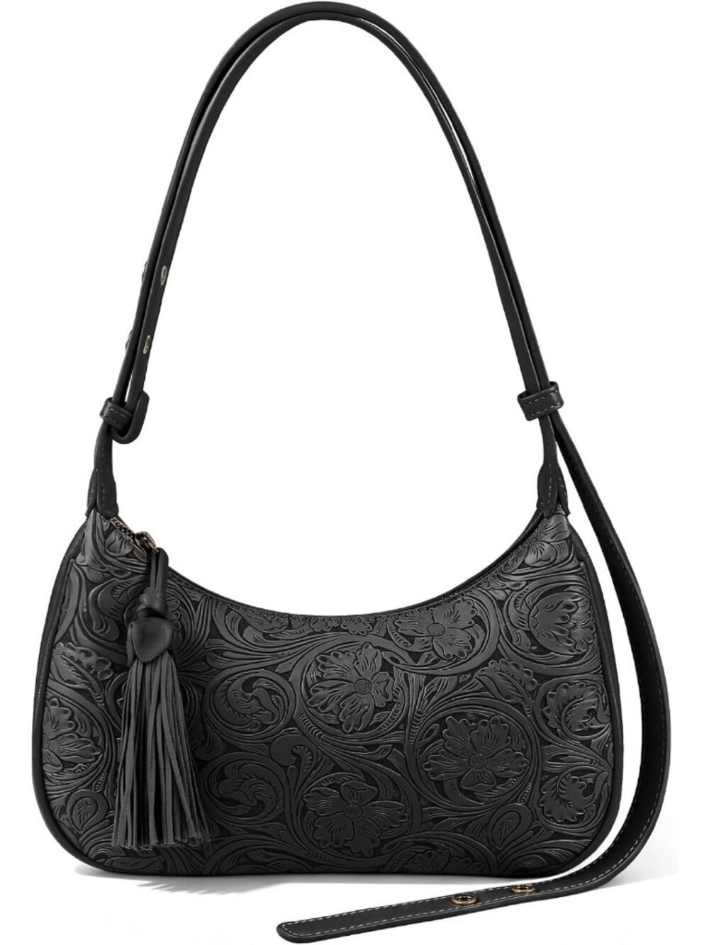 Vintage-Inspired Small Hobo Bag for Women, Chic Shoulder Purse with Tassel